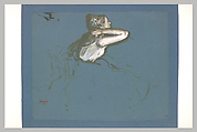 The Rehearsal of the Ballet Onstage, Edgar Degas (French, Paris 1834–1917 Paris), Oil colors freely mixed with turpentine, with traces of watercolor and pastel over pen-and-ink drawing on cream-colored wove paper, laid down on bristol board and mounted on canvas